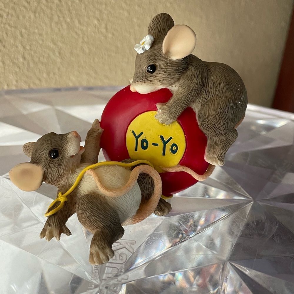 Fitz and Floyd Charming Tails The Ups and Downs are Fun Yo Yo Mice Figure